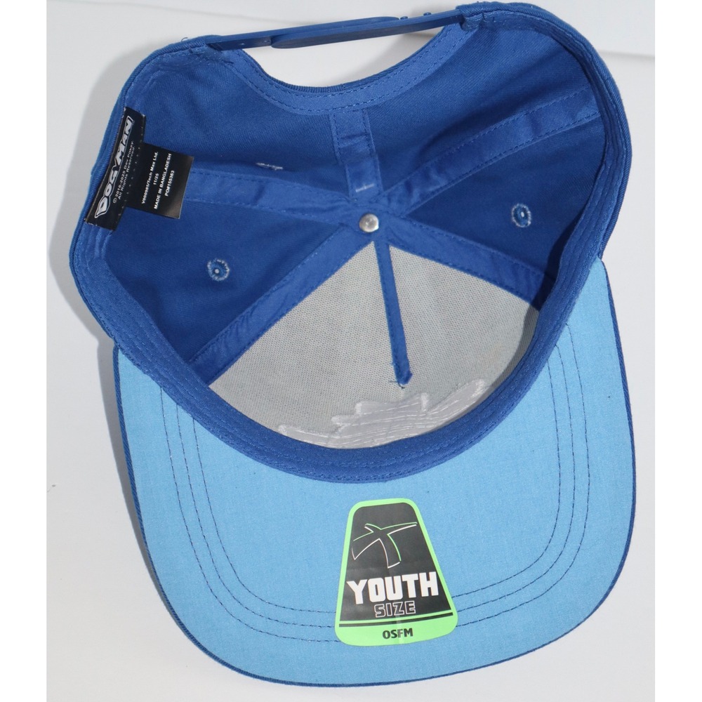 Dog Man YOUTH Snapback Hat Blue Do Good Graphic Baseball Cap OSFM NEW - Picture 8 of 9